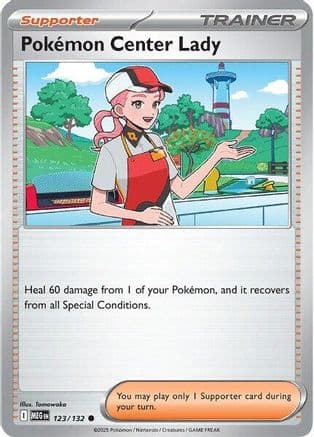 Pokemon Center Lady 123 - Reverse Holofoil ME01 Mega Evolution - Common