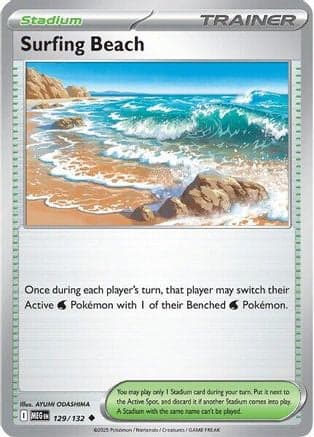 Surfing Beach 129- ME01 Mega Evolution Reverse Holofoil