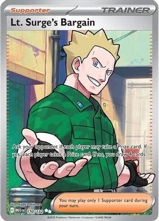 Lt. Surge's Bargain 170/132 - ME01 Mega Evolution Holofoil