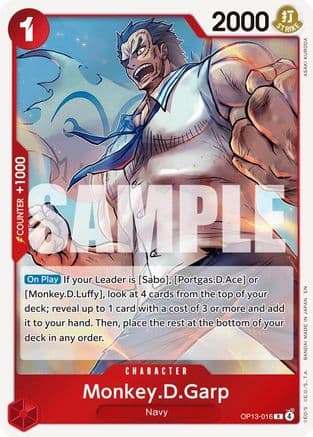 Monkey.D.Garp (OP13-016) - Carrying On His Will Foil