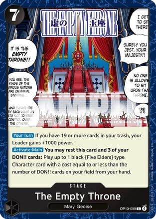 The Empty Throne (OP13-099) - Carrying On His Will
