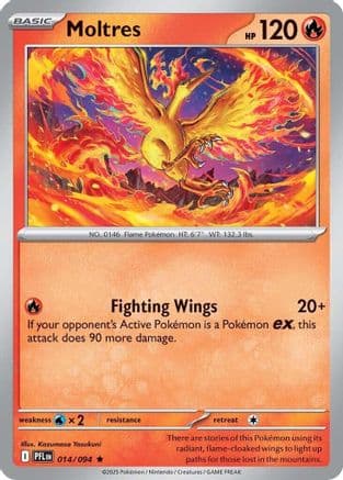 Moltres 014- ME02 Phantasmal Flames Reverse Holofoil