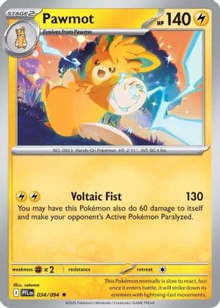 Pawmot 034- ME02 Phantasmal Flames Reverse Holofoil