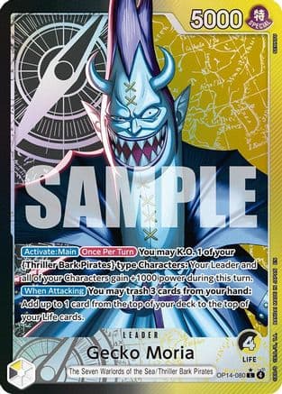 Gecko Moria - OP14-080 (Alternate Art) (OP14-080) - The Azure Sea's Seven Foil