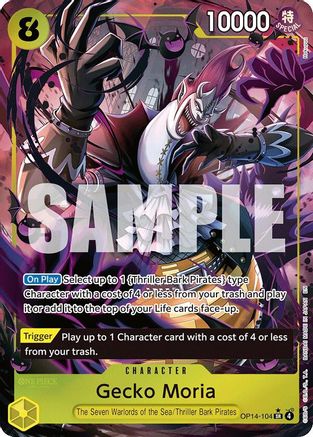 Gecko Moria - OP14-104 (Alternate Art) (OP14-104) - The Azure Sea's Seven Foil