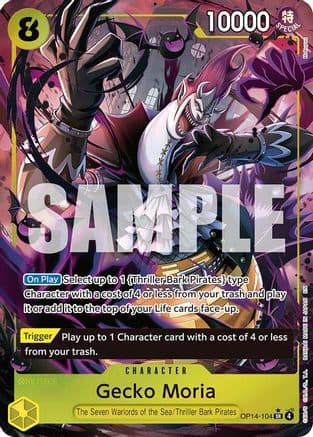 Gecko Moria - OP14-104 (Alternate Art) (OP14-104) - The Azure Sea's Seven Foil