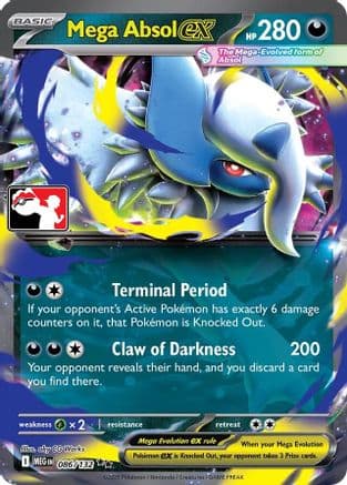 Mega Absol ex 086/132 - Holofoil Prize Pack Series Cards - Double Rare