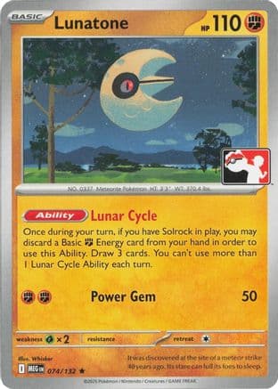 Lunatone 074/132 - Prize Pack Series Cards Holofoil