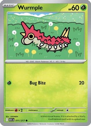 Wurmple 011- ME Ascended Heroes Reverse Holofoil