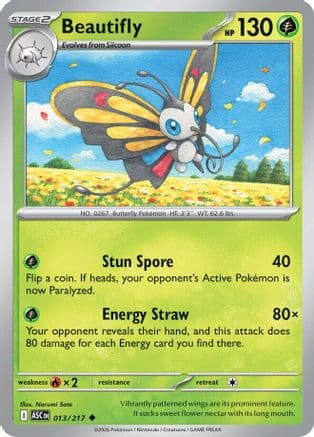 Beautifly 013/217 - Reverse Holofoil ME Ascended Heroes - Uncommon
