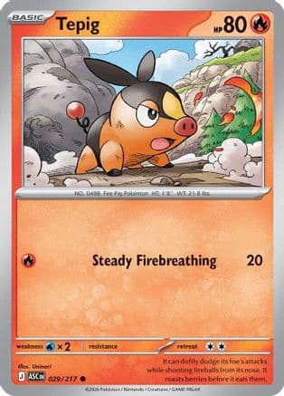 Tepig 029- ME Ascended Heroes Reverse Holofoil