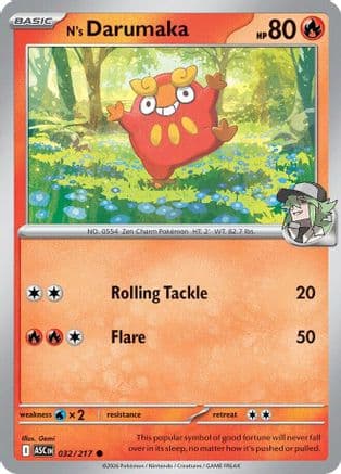N's Darumaka 032- ME Ascended Heroes Reverse Holofoil