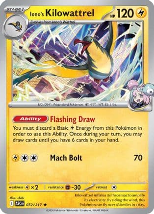 Iono's Kilowattrel 072- ME Ascended Heroes Holofoil