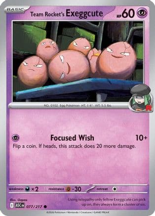 Team Rocket's Exeggcute 077- ME Ascended Heroes Reverse Holofoil