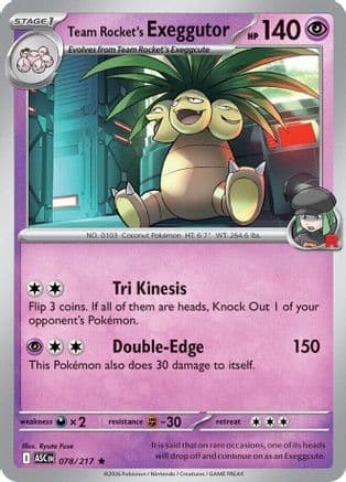 Team Rocket's Exeggutor 078- ME Ascended Heroes Reverse Holofoil