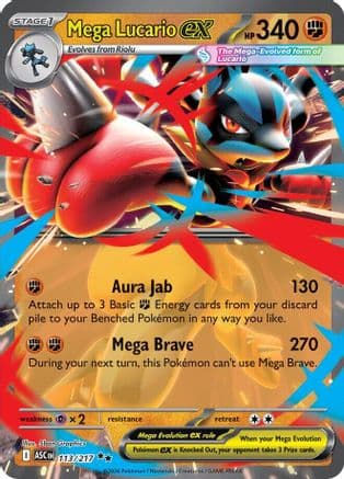 Mega Lucario ex 113- ME Ascended Heroes Holofoil