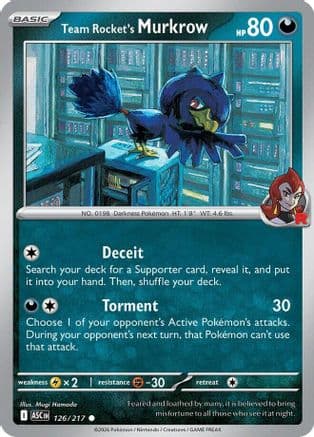 Team Rocket's Murkrow 126- ME Ascended Heroes