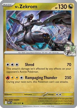 N's Zekrom 155- ME Ascended Heroes Holofoil