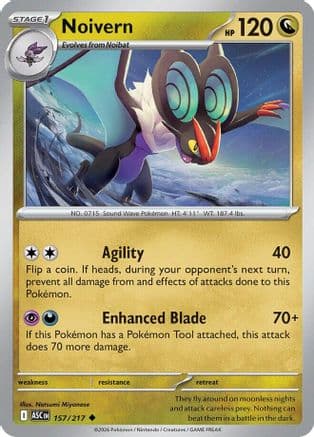Noivern 157 - Reverse Holofoil ME Ascended Heroes - Uncommon