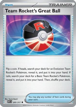 Team Rocket's Great Ball 205- ME Ascended Heroes Reverse Holofoil