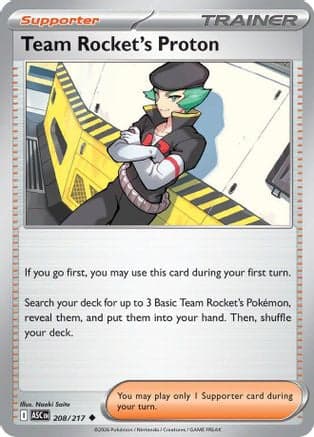 Team Rocket's Proton 208- ME Ascended Heroes Reverse Holofoil