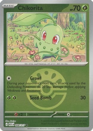 Chikorita (Friend Ball) 008- ME Ascended Heroes Reverse Holofoil