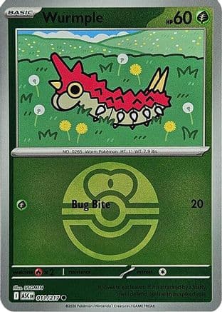 Wurmple (Love Ball) 011- ME Ascended Heroes Reverse Holofoil