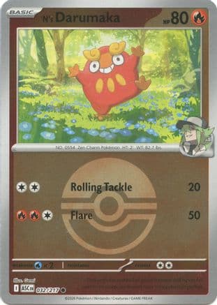 N's Darumaka (Poke Ball) 032- ME Ascended Heroes Reverse Holofoil