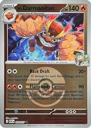 N's Darmanitan (Poke Ball) 033- ME Ascended Heroes Reverse Holofoil
