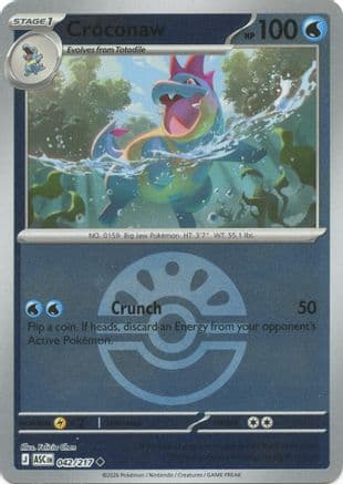 Croconaw (Friend Ball) 042- ME Ascended Heroes Reverse Holofoil