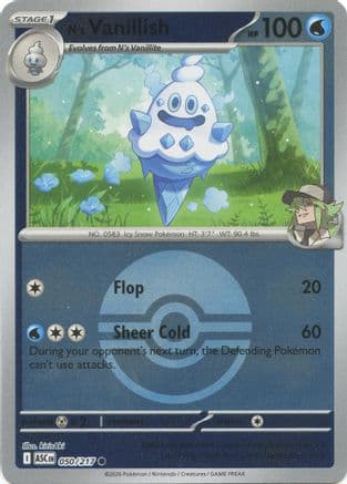 N's Vanillish (Poke Ball) 050- ME Ascended Heroes Reverse Holofoil