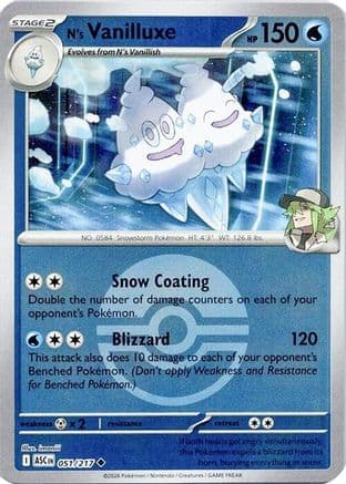 N's Vanilluxe (Poke Ball) 051- ME Ascended Heroes Reverse Holofoil