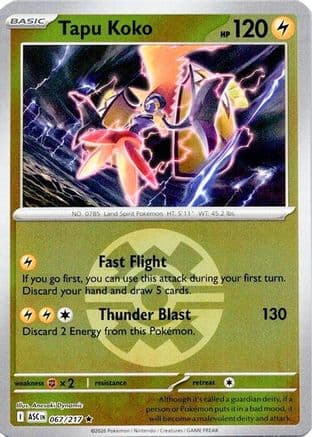 Tapu Koko (Quick Ball) 067- ME Ascended Heroes Reverse Holofoil