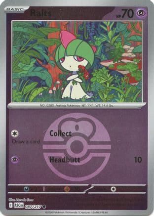 Ralts (Love Ball) 087- ME Ascended Heroes Reverse Holofoil