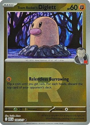 Team Rocket's Diglett (Team Rocket) 100- ME Ascended Heroes Reverse Holofoil
