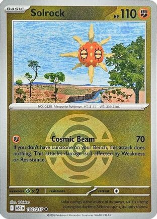 Solrock (Dusk Ball) 106- ME Ascended Heroes Reverse Holofoil
