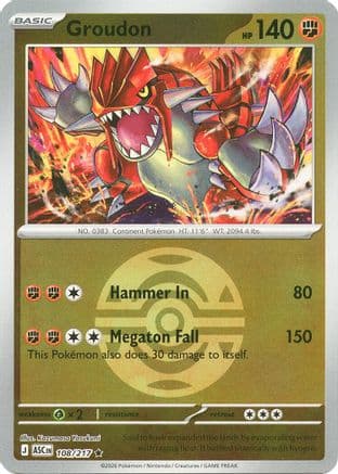 Groudon (Dusk Ball) 108- ME Ascended Heroes Reverse Holofoil