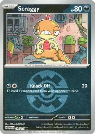 Scraggy (Quick Ball) 134- ME Ascended Heroes Reverse Holofoil