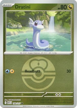 Dratini (Love Ball) 150- ME Ascended Heroes Reverse Holofoil