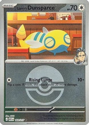 Larry's Dunsparce (Poke Ball) 163- ME Ascended Heroes Reverse Holofoil