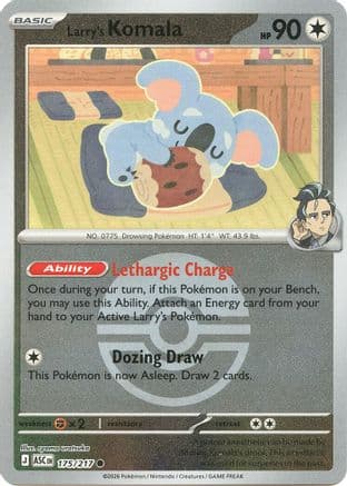 Larry's Komala (Poke Ball) 175- ME Ascended Heroes Reverse Holofoil