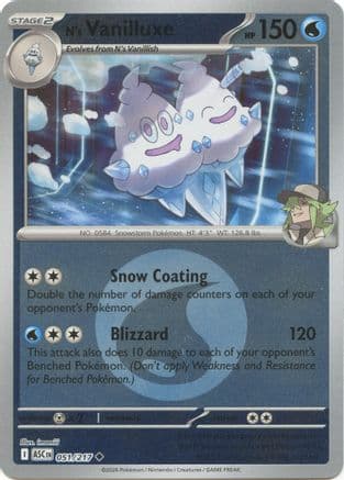 N's Vanilluxe (Energy Symbol Pattern) 051 - Reverse Holofoil ME Ascended Heroes - Uncommon