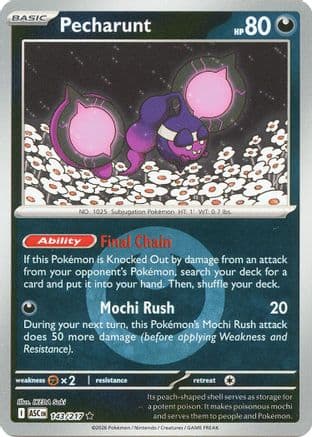 Pecharunt (Energy Symbol Pattern) 143- ME Ascended Heroes Reverse Holofoil