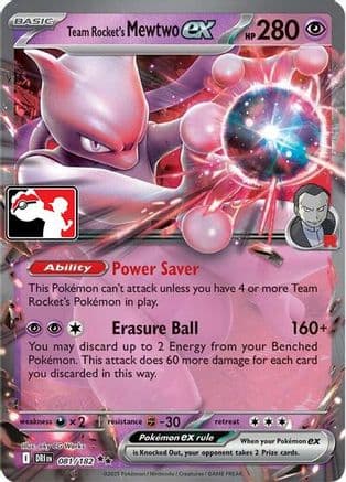 Team Rocket's Mewtwo ex 079- Prize Pack Series Cards Holofoil