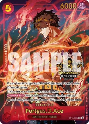 Portgas.D.Ace (Japanese Version 3rd Anniversary Set) (ST15-005) - One Piece Promotion Cards Foil