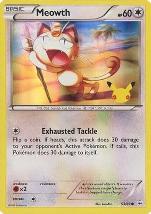 Meowth (20th Anniversary) 053/83 - Miscellaneous Cards & Products Holofoil