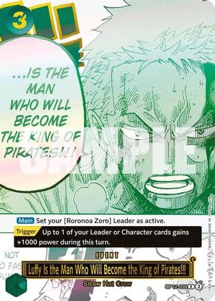 Luffy Is the Man Who Will Become the King of Pirates!!! (Japanese Version 3rd Anniversary Set) (OP12-039) - One Piece Promotion Cards Foil