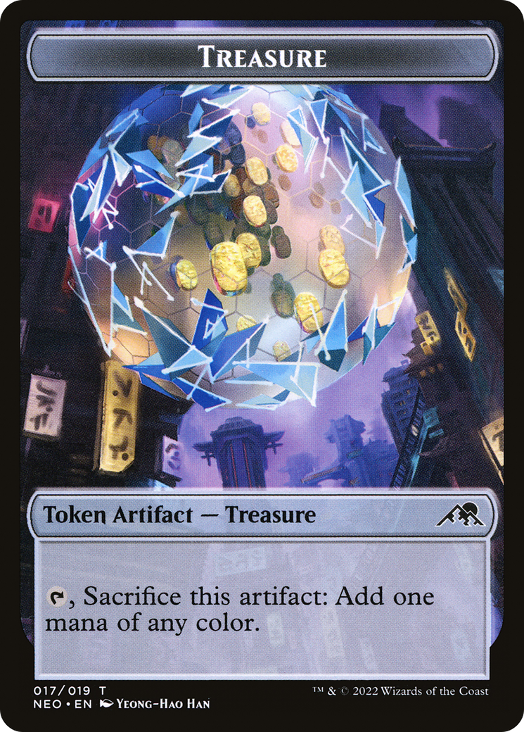 Treasure (TNEO-017) - Kamigawa: Neon Dynasty Tokens Foil