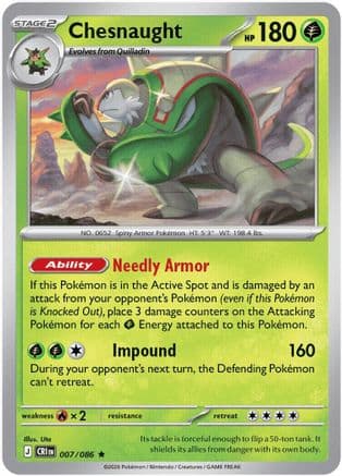 Chesnaught 007- ME04 Chaos Rising Reverse Holofoil