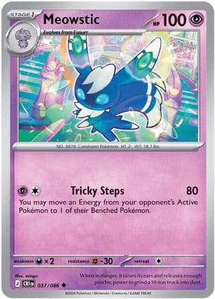 Meowstic 037- ME04 Chaos Rising Reverse Holofoil